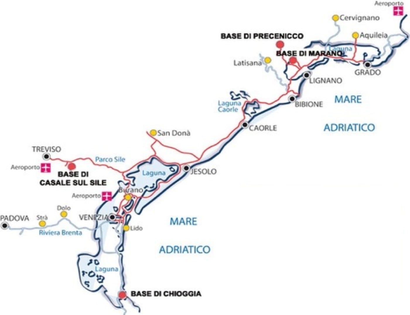 Piano dell'itinerario in houseboat in Italia